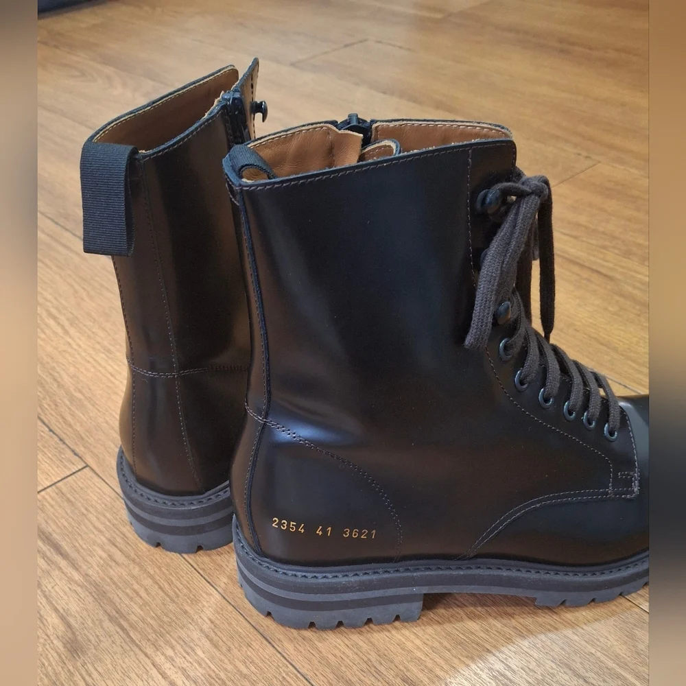 Common Projects Dark Brown Leather Lace-Up Boots